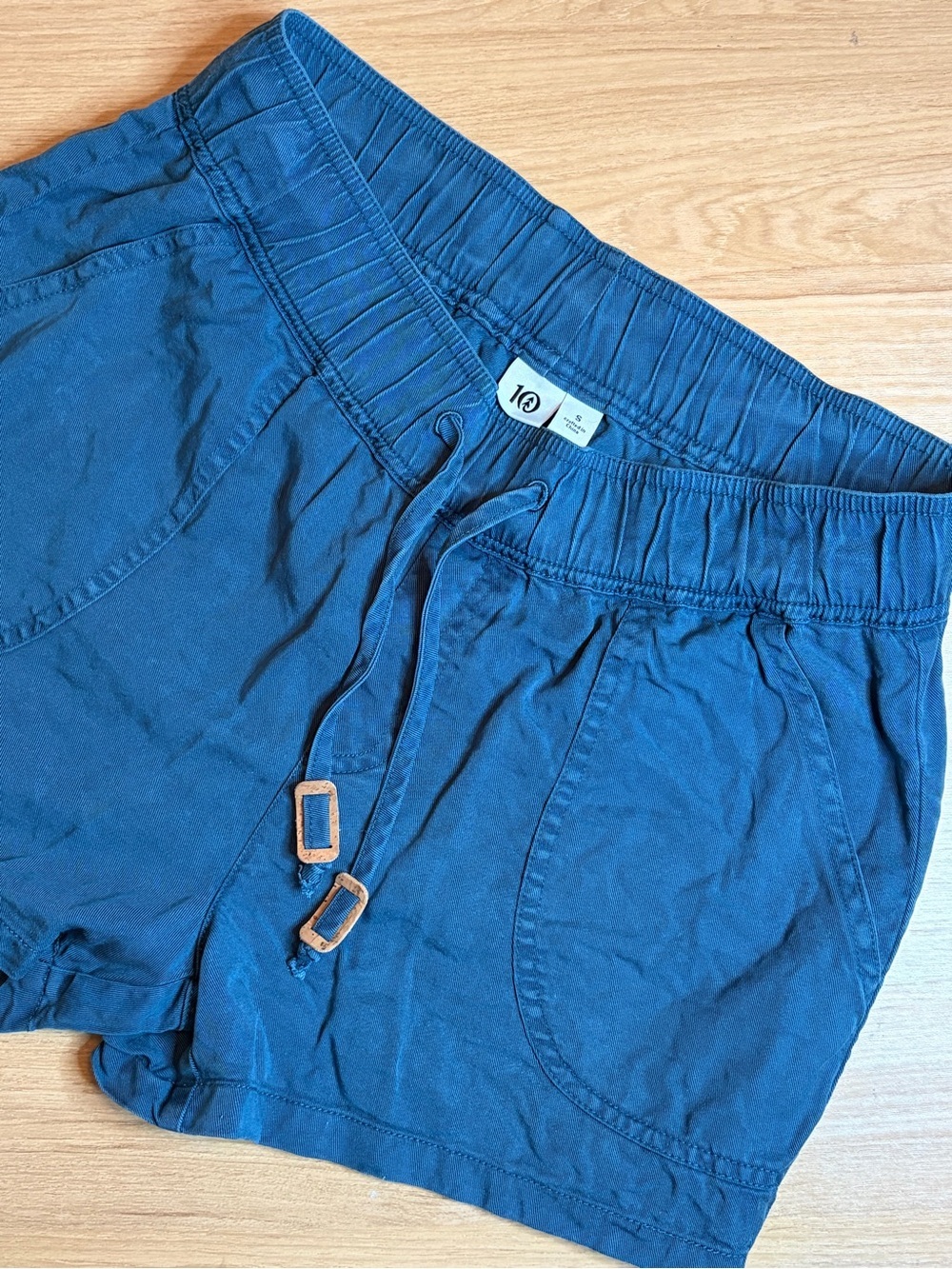 TenTree Blue Tencel Casual Shorts Small Drawstring Elastic Waist